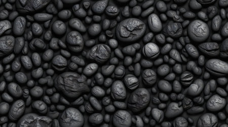 Black pebbles background.の素材