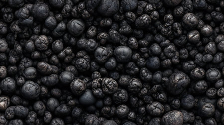 Black beans background. Close up of black beans texture. Top view.の素材