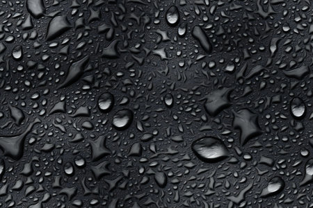 Water drops on a black background. Water drops on a black background.の素材