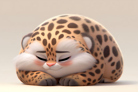 Leopard doll isolated on white background.の素材
