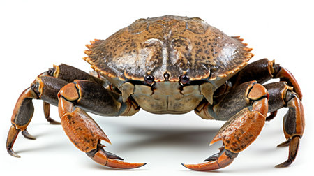 Crab isolated on white background. Clipping Paths included.の素材