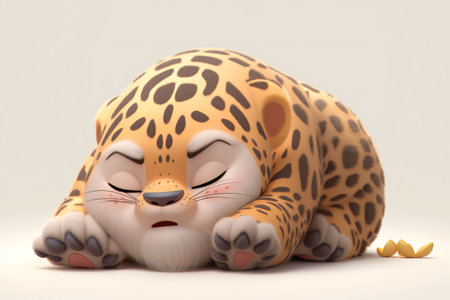 Leopard doll isolated on white background.の素材
