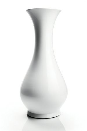 White vase on a white background.の素材