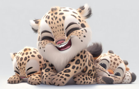 Leopard doll on a white background.の素材