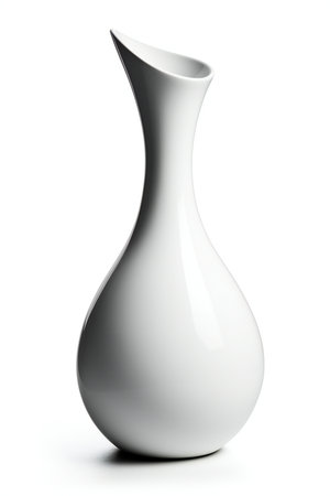 White vase on a white background.の素材