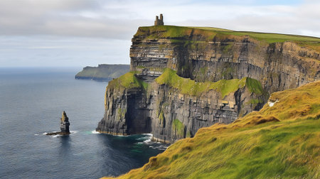 Cliffs of Moher in County Clare, Ireland. Famous tourist attraction.の素材