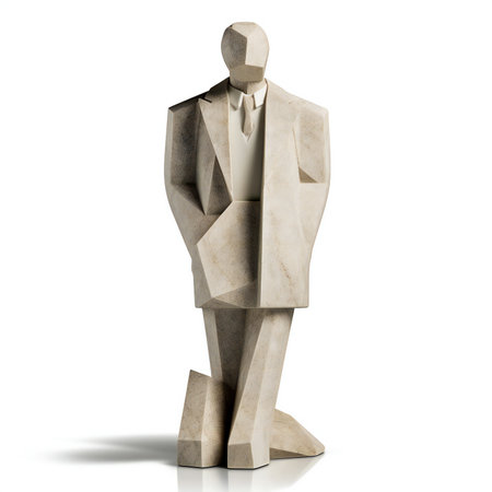 a mannequin in a suit on a white backgroundの素材