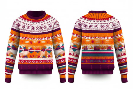 Knitted sweater isolated on white background.の素材