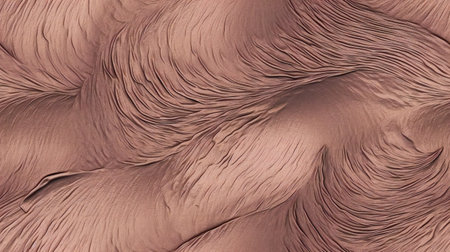 abstract wavy folds of fabric in brown colorの素材