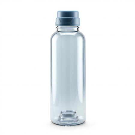 Plastic water bottle isolated on white background.の素材