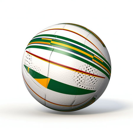 Soccer ball with the flag of the African Union on a white backgroundの素材