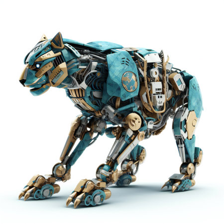 a robot isolated on a white background with shadowの素材