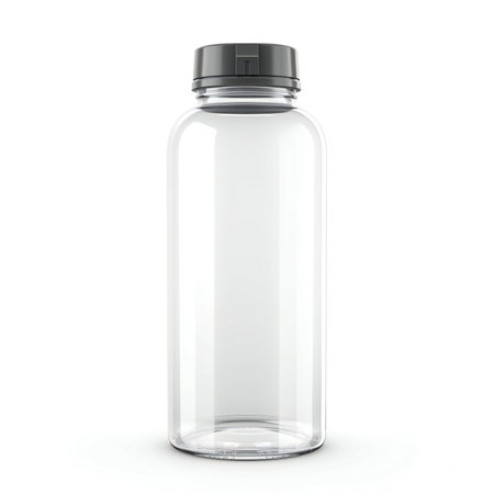Empty plastic bottle isolated on a white background.の素材