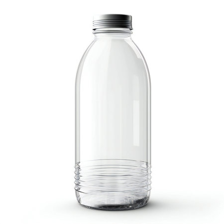 Empty plastic bottle isolated on white background.の素材