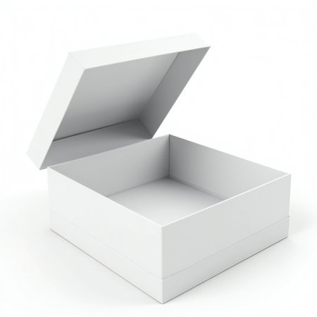 White box isolated on a white background.の素材