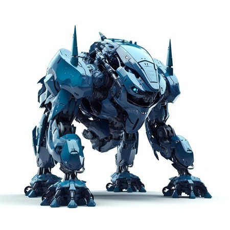 Cyborg robot isolated on white background.の素材