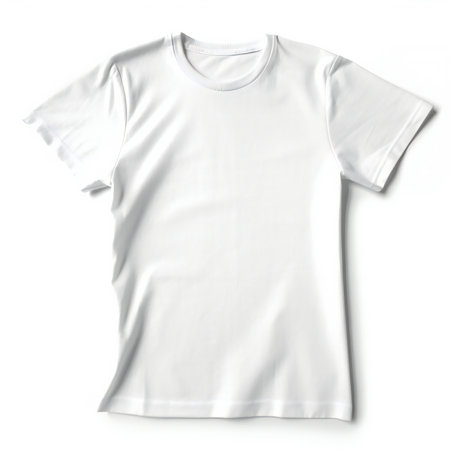 White t-shirt on a white background.の素材