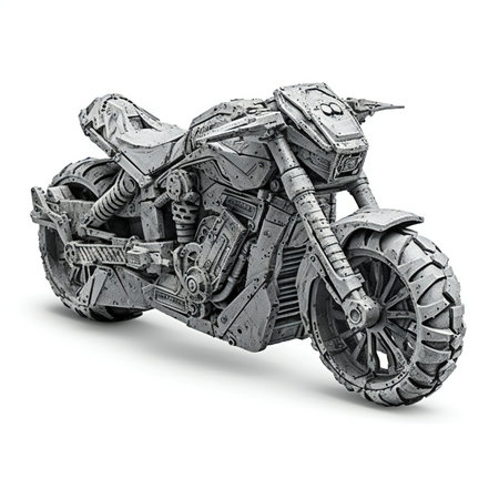 a chopper motorcycle isolated on white background.の素材