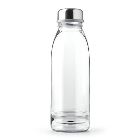bottle of water isolated on white background.の素材