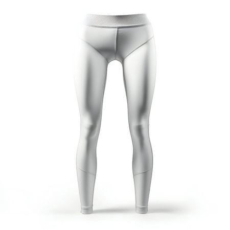 Women's leggings on a white background.の素材