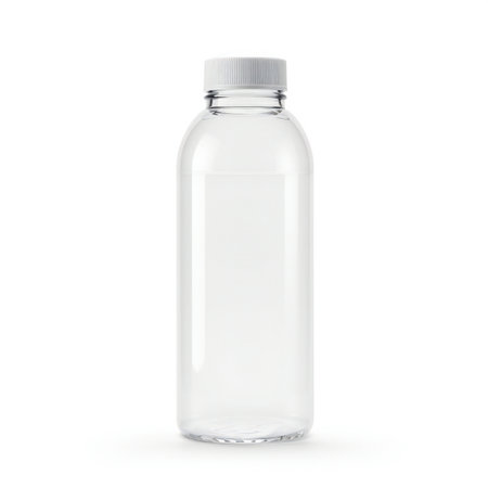 Empty plastic bottle isolated on white background.の素材