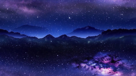 Night starry sky with stars and nebula.の素材