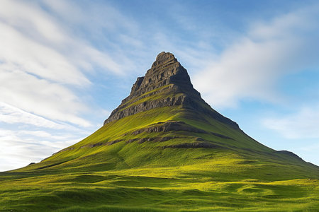 Mountain Kirkjufellsvatn in Iceland in summerの素材