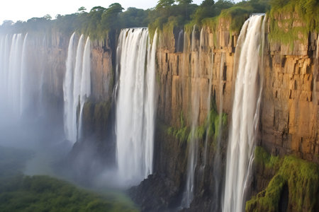 Victoria Falls in Zimbabwe, Africa, Zambia and Zimbabwe, Africaの素材