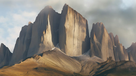 Fantastic landscape with mountains and clouds.の素材