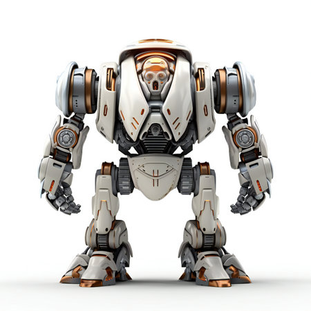 a robot isolated on white backgroundの素材