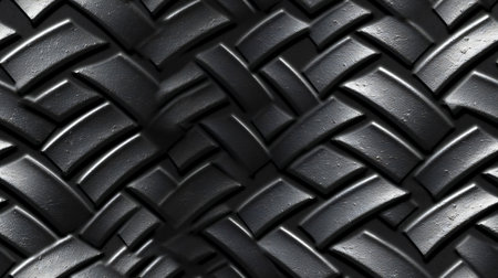 black metallic background with embossed pattern.の素材