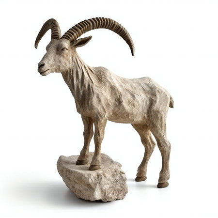 Goat statue isolated on white background.の素材