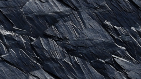 Close-up of black slate stone. Abstract background and texture for design.の素材