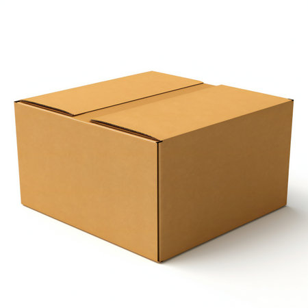 Cardboard box isolated on white background.の素材