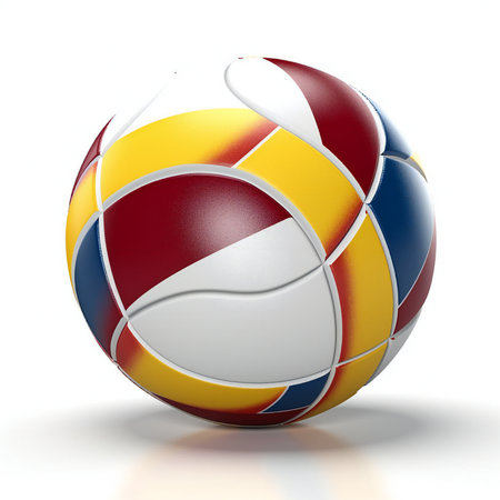 Soccer ball with the flag of Romaniaの素材