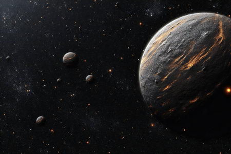 Planets, stars and galaxies in outer space showing the beauty of space exploration.の素材