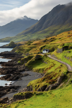 Stunning landscape image of Connemara National Park in County Galway in Irelandの素材