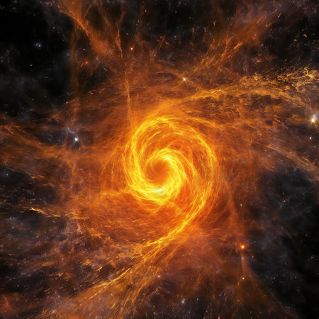 Spiral in space, computer generated abstract background,の素材
