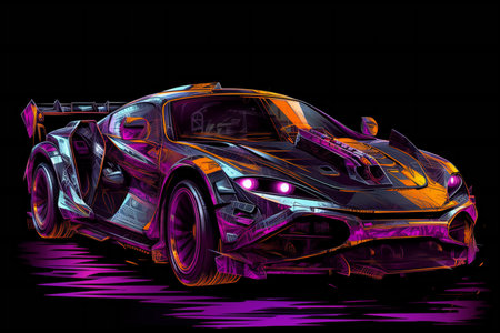 sport car on a dark background,の素材
