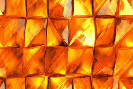 abstract background of orange glass cubes with shallow depth of field.の素材