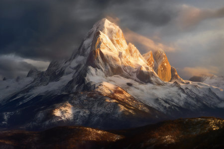 Mount Fitz Roy at sunrise, Los Glaciares National Park, Argentinaの素材