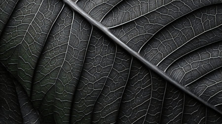 Close up of black leaf texture. Abstract nature background for design.の素材