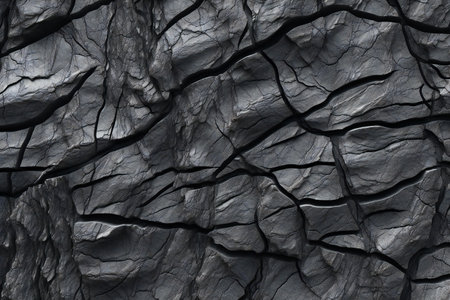 Cracked black rock texture. Abstract background and texture for design.の素材