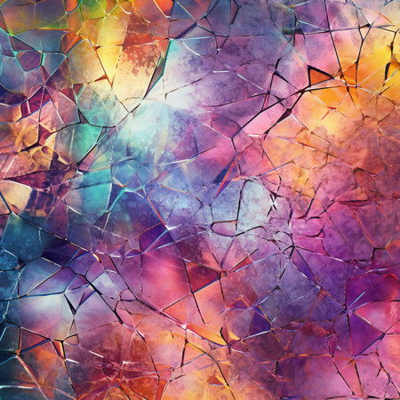 abstract background with broken glass. blue, orange, purple, pinkの素材