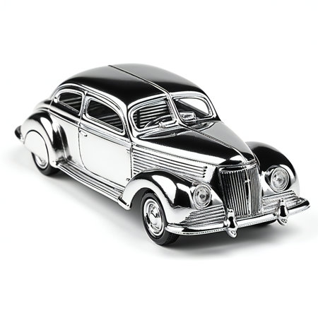 Classic car model isolated on white background.の素材