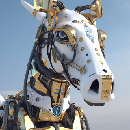 Horse statue on display at the carnival in Barcelona, Spain.の素材