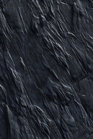 Black crumpled paper texture. Abstract background and texture for design.の素材