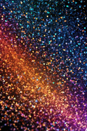 background of abstract multicolored glitter lights. de-focused.の素材