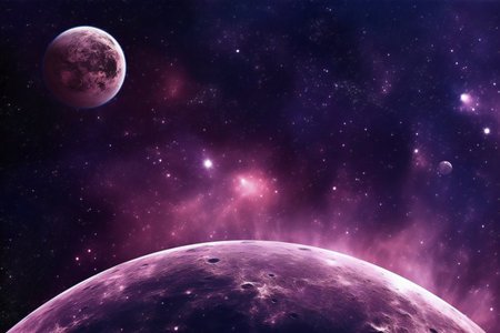Planet and nebula in space. Elements of this image furnishedの素材