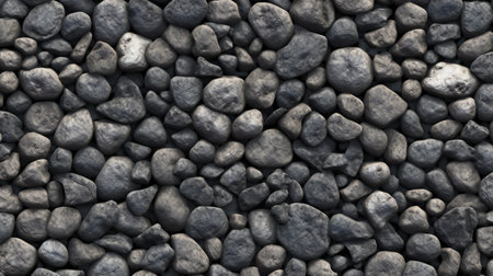 Background texture of a pile of gray pebbles close-upの素材